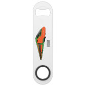 Abbildung des Cartoon des Bullet Speed Flaschenöffner (Rückseite)