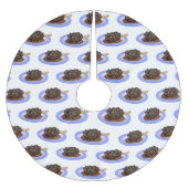 Abbildung des Cartoon des Lammes Polyester Weihnachtsbaumdecke (Vorderseite)