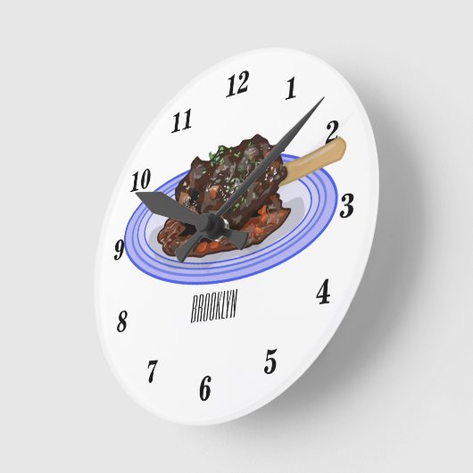 Abbildung des Cartoon des Lammes Runde Wanduhr (Winkel)