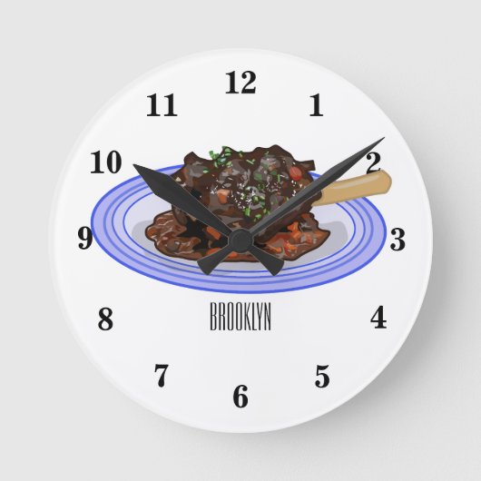 Abbildung des Cartoon des Lammes Runde Wanduhr (Vorderseite)