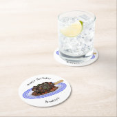 Abbildung des Cartoon des Lammes Runder Pappuntersetzer (Vor Ort)