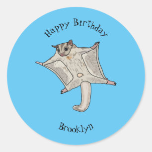 Abbildung des Cartoon des Zuckers Runder Aufkleber