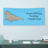 Abbildung des Cartoon eines Elephant-Siegels Banner (Messe)