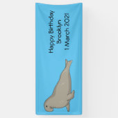 Abbildung des Cartoon eines Elephant-Siegels Banner (Vertikal)