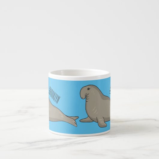 Abbildung des Cartoon eines Elephant-Siegels Espressotasse (Vorderseite)