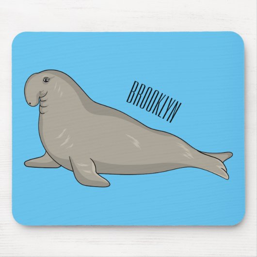 Abbildung des Cartoon eines Elephant-Siegels Mousepad (Vorne)