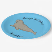 Abbildung des Cartoon eines Elephant-Siegels Pappteller (Schrägansicht)