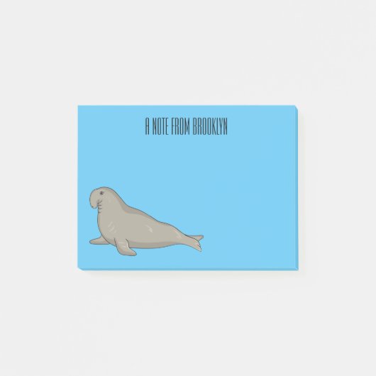 Abbildung des Cartoon eines Elephant-Siegels Post-it Klebezettel (Vorderseite)