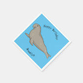 Abbildung des Cartoon eines Elephant-Siegels Serviette (Ecke)