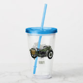 Abbildung des Cartoon eines Militärkreuzers Acryltrinkbecher (Rückseite)