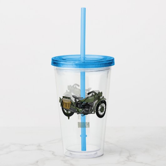 Abbildung des Cartoon eines Militärkreuzers Acryltrinkbecher (Vorderseite)