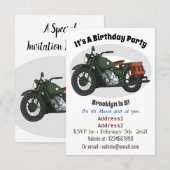 Abbildung des Cartoon eines Militärkreuzers Einladung (Vorne/Hinten)