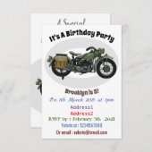 Abbildung des Cartoon eines Militärkreuzers Einladung (Vorne/Hinten)