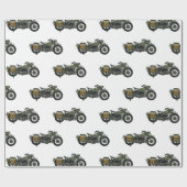 Abbildung des Cartoon eines Militärkreuzers Geschenkpapier (Flach)