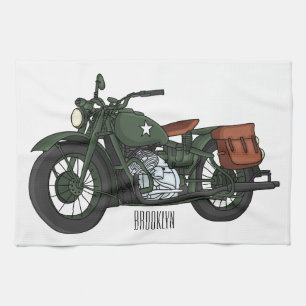 Abbildung des Cartoon eines Militärkreuzers Geschirrtuch