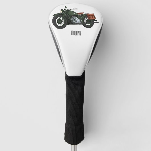 Abbildung des Cartoon eines Militärkreuzers Golf Headcover (Vorderseite)