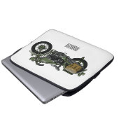 Abbildung des Cartoon eines Militärkreuzers Laptopschutzhülle (Vorne Knopf)