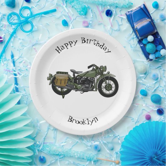 Abbildung des Cartoon eines Militärkreuzers Pappteller (Party)