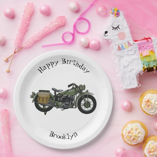 Abbildung des Cartoon eines Militärkreuzers Pappteller (Party)