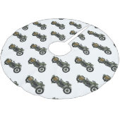 Abbildung des Cartoon eines Militärkreuzers Polyester Weihnachtsbaumdecke (Schrägansicht)