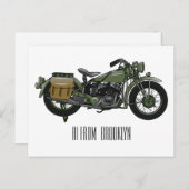 Abbildung des Cartoon eines Militärkreuzers Postkarte (Vorne/Hinten)