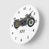 Abbildung des Cartoon eines Militärkreuzers Runde Wanduhr (Winkel)