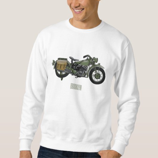 Abbildung des Cartoon eines Militärkreuzers Sweatshirt (Vorderseite)