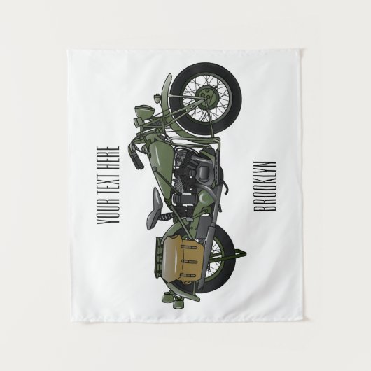 Abbildung des Cartoon eines Militärkreuzers Wandteppich (Vorderseite)