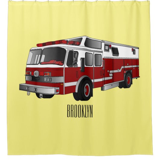 Abbildung des Cartoon eines Motors Duschvorhang (Vorderseite)