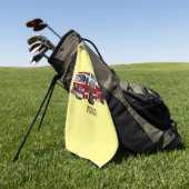 Abbildung des Cartoon eines Motors Golfhandtuch (Gras)