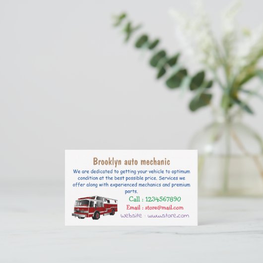 Abbildung des Cartoon eines Motors Visitenkarte (Stehend Vorderseite)