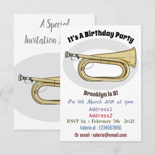 Abbildung des Cartoon Einladung (Vorne/Hinten)