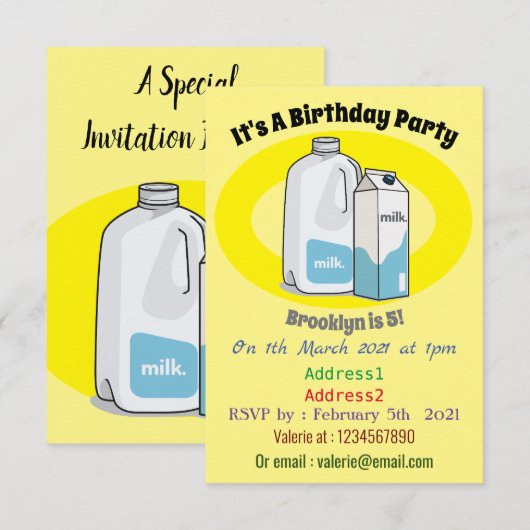 Abbildung des Cartoon Einladung (Vorne/Hinten)