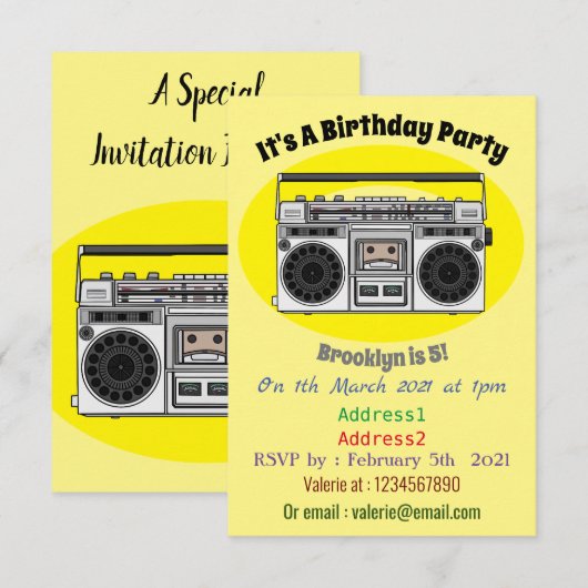 Abbildung des Cartoon Einladung (Vorne/Hinten)