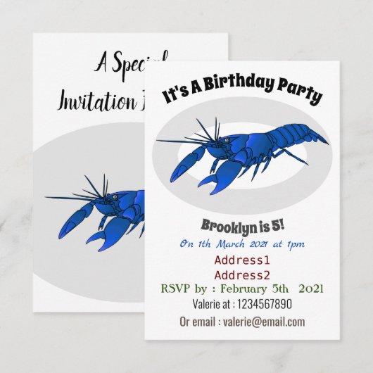 Abbildung des Cartoon Einladung (Vorne/Hinten)