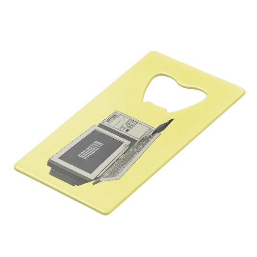 Abbildung des Cartoon Geldbeutel Flaschenöffner (Rückseite Schrägansicht)