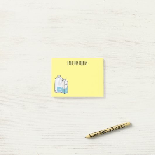 Abbildung des Cartoon Post-it Klebezettel (Auf Schreibtisch)