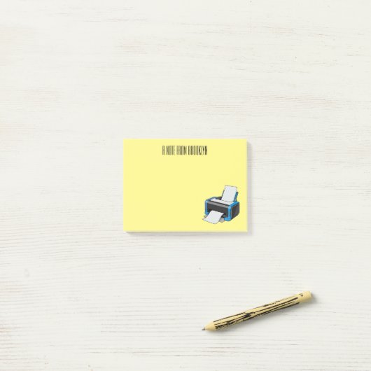 Abbildung des Cartoon Post-it Klebezettel (Auf Schreibtisch)