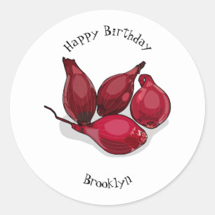 Abbildung des Cartoon Shallot Runder Aufkleber