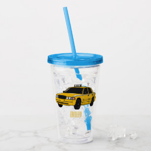 Abbildung des Cartoon Taxi Acryltrinkbecher