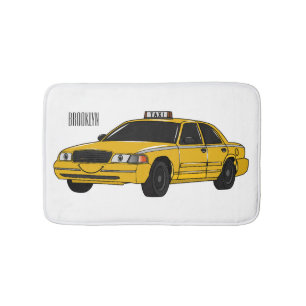 Abbildung des Cartoon Taxi Badematte