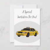 Abbildung des Cartoon Taxi Einladung (Rückseite)