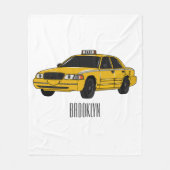 Abbildung des Cartoon Taxi Fleecedecke (Vorderseite)