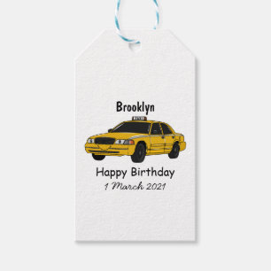 Abbildung des Cartoon Taxi Geschenkanhänger
