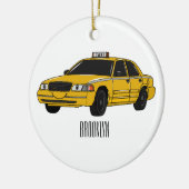 Abbildung des Cartoon Taxi Keramik Ornament (Links)