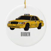 Abbildung des Cartoon Taxi Keramik Ornament (Hinten)