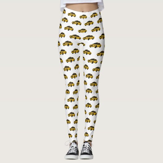 Abbildung des Cartoon Taxi Leggings (Vorderseite)