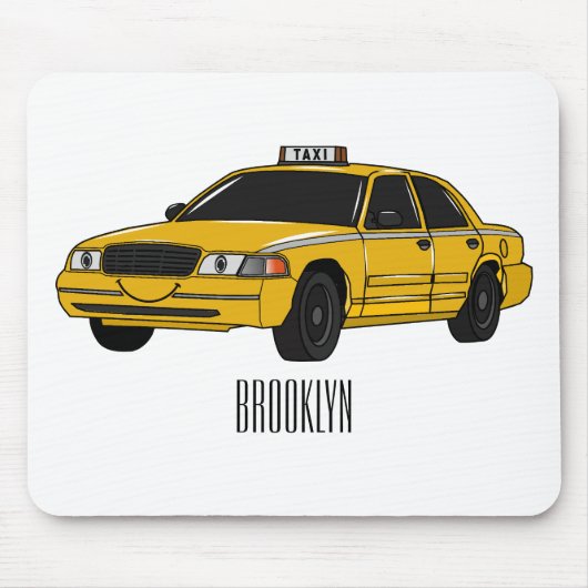 Abbildung des Cartoon Taxi Mousepad (Vorne)
