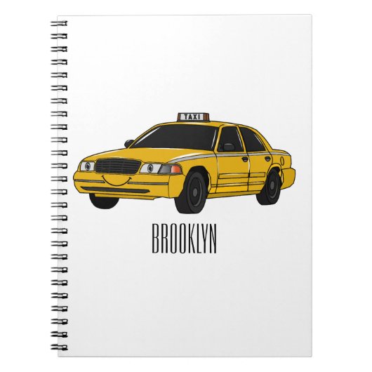 Abbildung des Cartoon Taxi Notizblock (Vorderseite)
