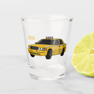 Abbildung des Cartoon Taxi Schnapsglas